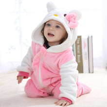 3D Cute Animal Kids Sleepwear Soft Flannel Children Coverall Footed Pajamas Fit 0-24 Month