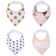 Baby Bandana Bibs for Drooling and Teething ( 4 ) Pack Gift Set For Girls And Boys