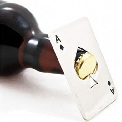 New Stylish Hot Sale Stainless Steel Poker Playing Card of Spades Bar Tool Soda Beer Bottle Cap Opener Gift