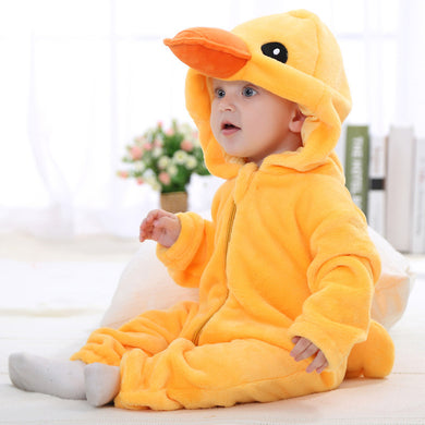 3D Cute Animal Kids Sleepwear Soft Flannel Children Coverall Footed Pajamas Fit 0-24 Month